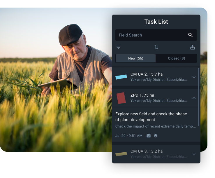 screenshot of EOSDA Crop Monitoring